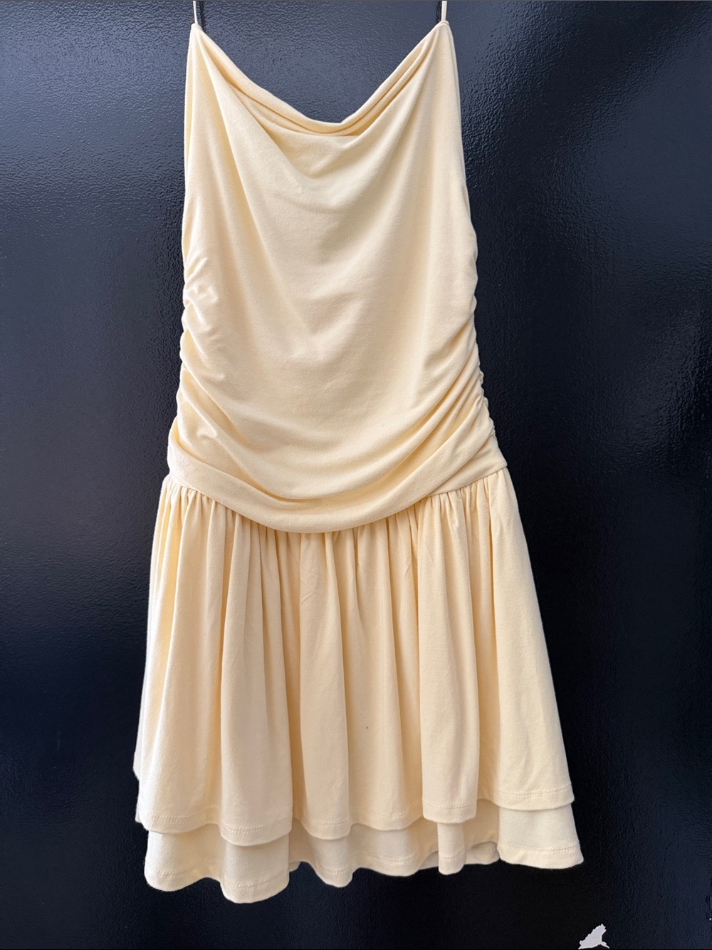 Garage Cream Cowl-Neck Mini Dress